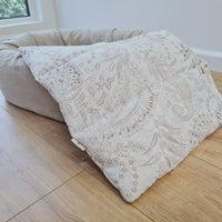 16" x 20" (40 x 50 cm) HEMP DOG blanket filled HEMP Fiber in natural linen fabric dog blanket for bed dog mat