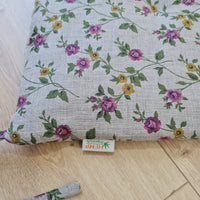 13" x 13" (33x33 cm) Hemp Linen seat cushion for chair with ties filled organic hemp fiber in natural linen fabric Chair Cushion Pillow seat
