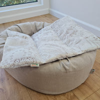16" x 20" (40 x 50 cm) HEMP DOG blanket filled HEMP Fiber in natural linen fabric dog blanket for bed dog mat