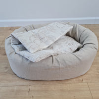16" x 20" (40 x 50 cm) HEMP DOG blanket filled HEMP Fiber in natural linen fabric dog blanket for bed dog mat