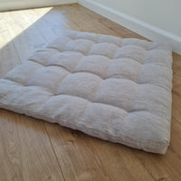 Hemp natural Sauna cushions natural mats seating pads meditation mats with organic Hemp fiber filling in natural non-dyed linen fabric