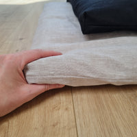 Hemp natural Sauna cushions natural mats seating pads meditation mats with organic Hemp fiber filling in natural non-dyed linen fabric