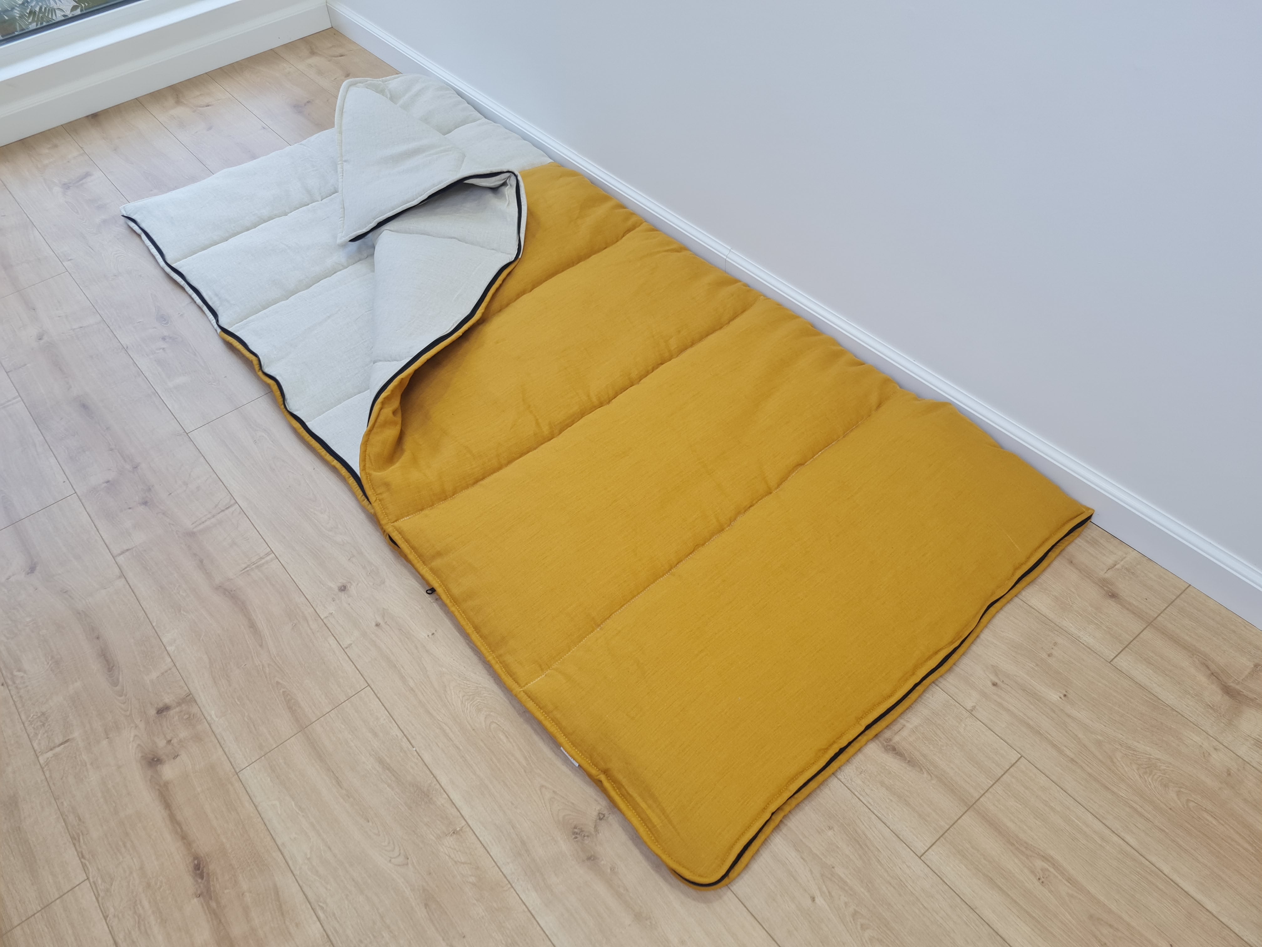Thick HEMP Sleeping bag HEMP and lilen fabric filled organic Hemp fiber filling - Hemp sleep bag / blanket quilt, hand made
