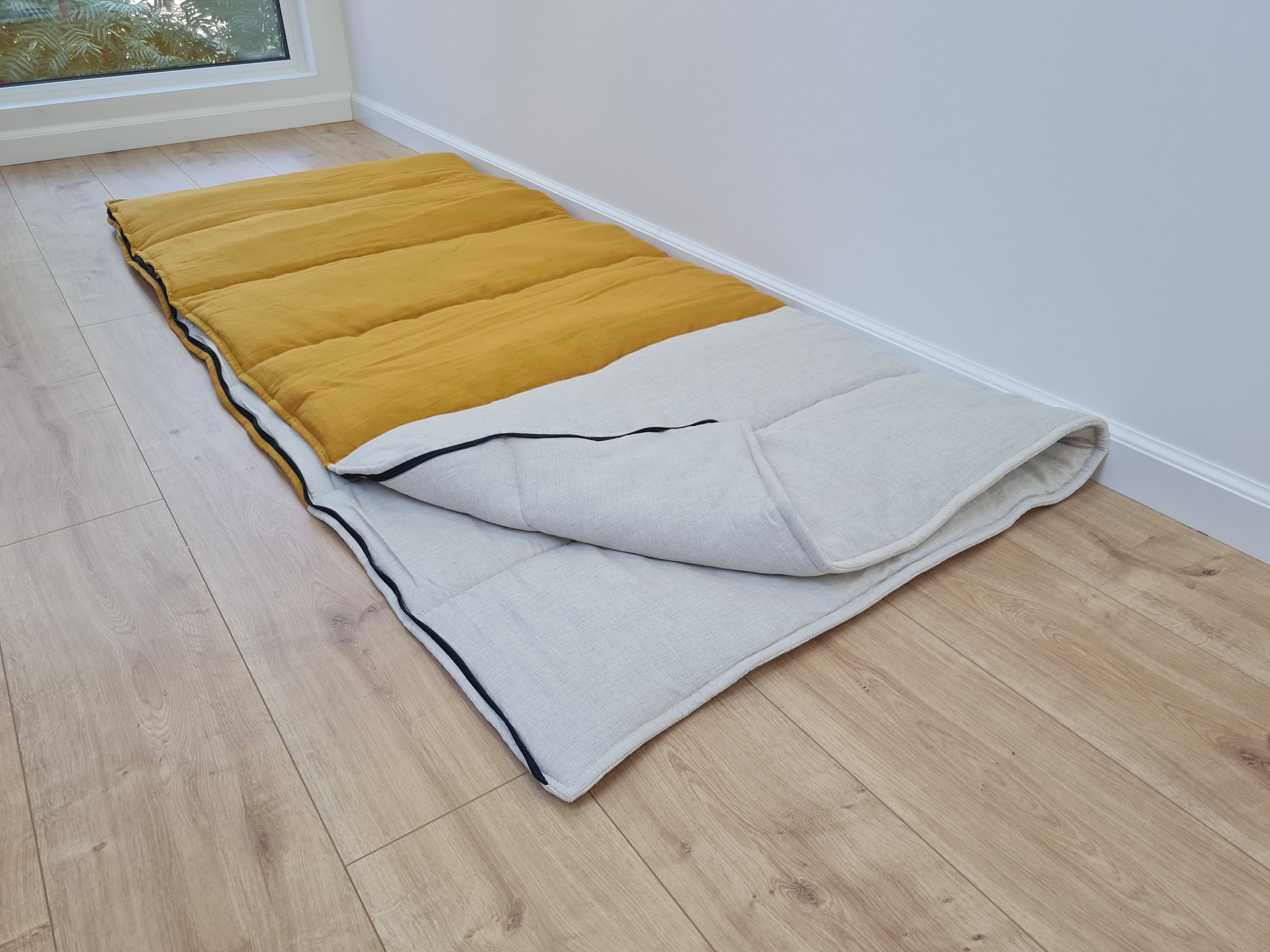 Thick HEMP Sleeping bag HEMP and lilen fabric filled organic Hemp fiber filling - Hemp sleep bag / blanket quilt, hand made