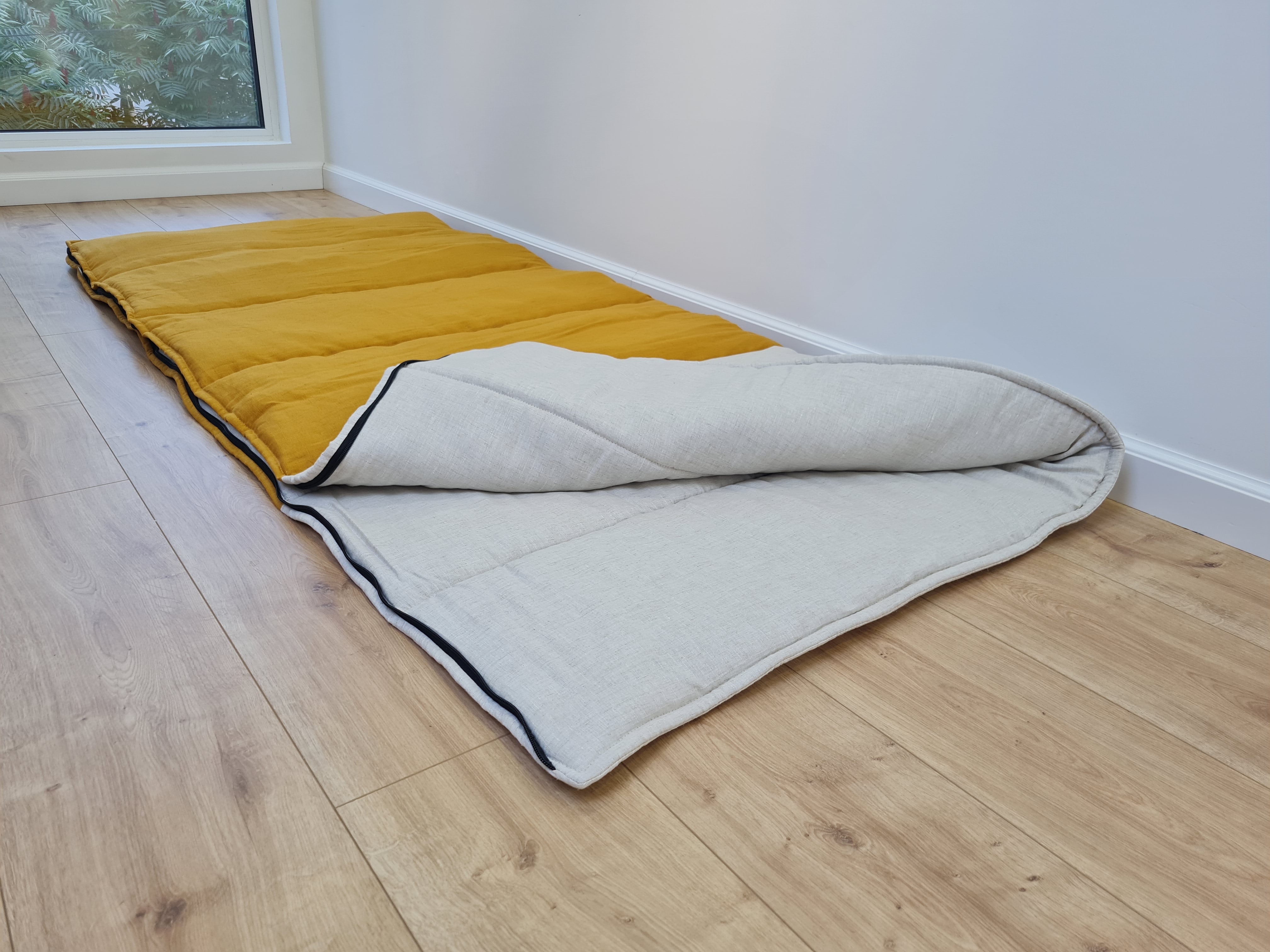Thick HEMP Sleeping bag HEMP and lilen fabric filled organic Hemp fiber filling - Hemp sleep bag / blanket quilt, hand made