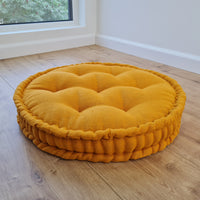 Round Hemp Cushion filled Hemp Fiber in natural Linen fabric organic Floor Chair cushion Meditation pillow custom made size