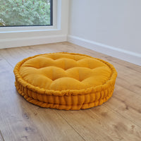 Round Hemp Cushion filled Hemp Fiber in natural Linen fabric organic Floor Chair cushion Meditation pillow custom made size
