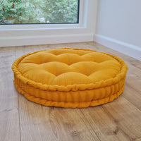 Round Hemp Cushion filled Hemp Fiber in natural Linen fabric organic Floor Chair cushion Meditation pillow custom made size