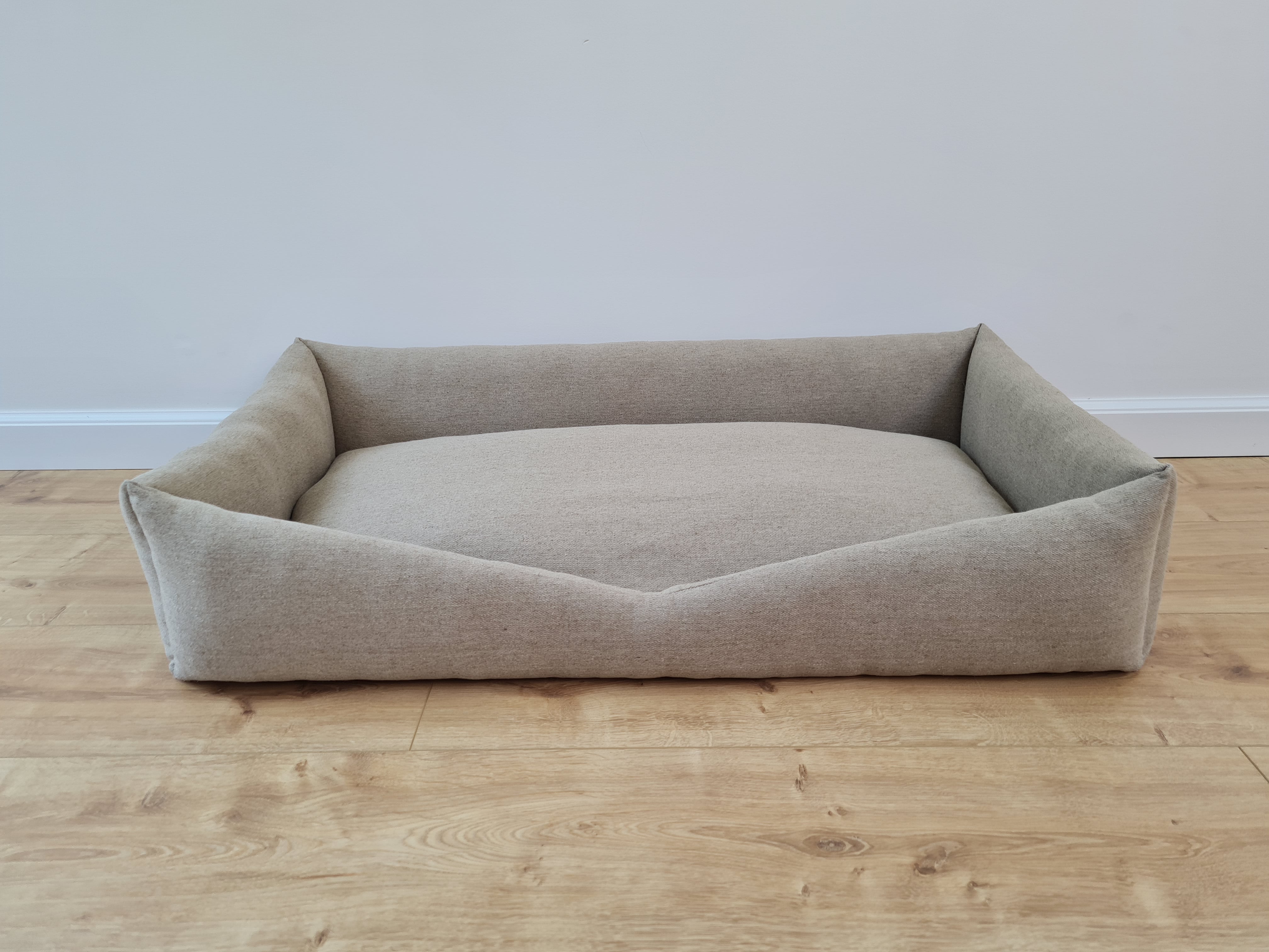 HEMP pet bed in natural non-dyed dark grey linen fabric filled organic HEMP Fiber - mat carpet - house for cats organic