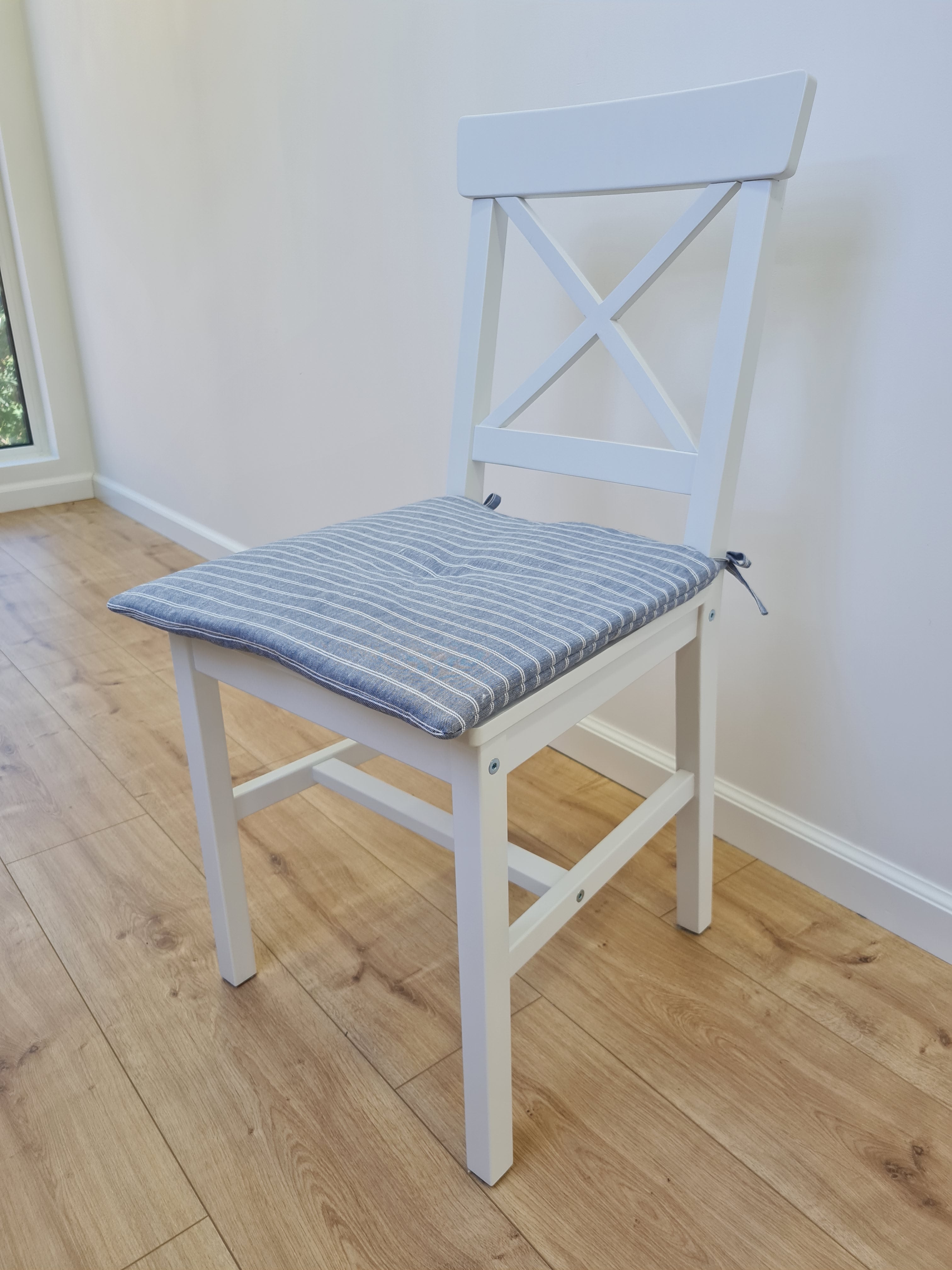 Hemp Linen seat cushion for chair with ties filled organic hemp fiber in natural linen fabric Chair Cushion Pillow seat