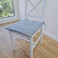 Hemp Linen seat cushion for chair with ties filled organic hemp fiber in natural linen fabric Chair Cushion Pillow seat