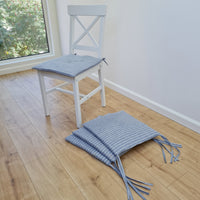 Hemp Linen seat cushion for chair with ties filled organic hemp fiber in natural linen fabric Chair Cushion Pillow seat