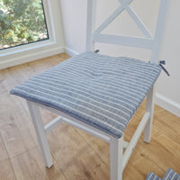 Hemp Linen seat cushion for chair with ties filled organic hemp fiber in natural linen fabric Chair Cushion Pillow seat