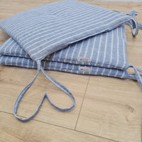 Hemp Linen seat cushion for chair with ties filled organic hemp fiber in natural linen fabric Chair Cushion Pillow seat