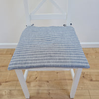 Hemp Linen seat cushion for chair with ties filled organic hemp fiber in natural linen fabric Chair Cushion Pillow seat