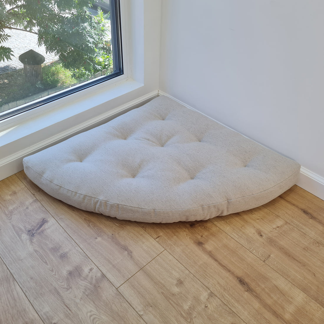 Hemp Reading nook cushion Hemp fiber in non-dyed linen fabric / Floor cushion / Window cushion custom made size