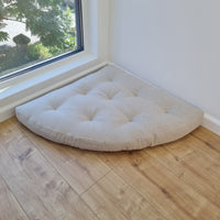 Hemp Reading nook cushion Hemp fiber in non-dyed linen fabric / Floor cushion / Window cushion custom made size