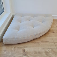 Hemp Reading nook cushion Hemp fiber in non-dyed linen fabric / Floor cushion / Window cushion custom made size