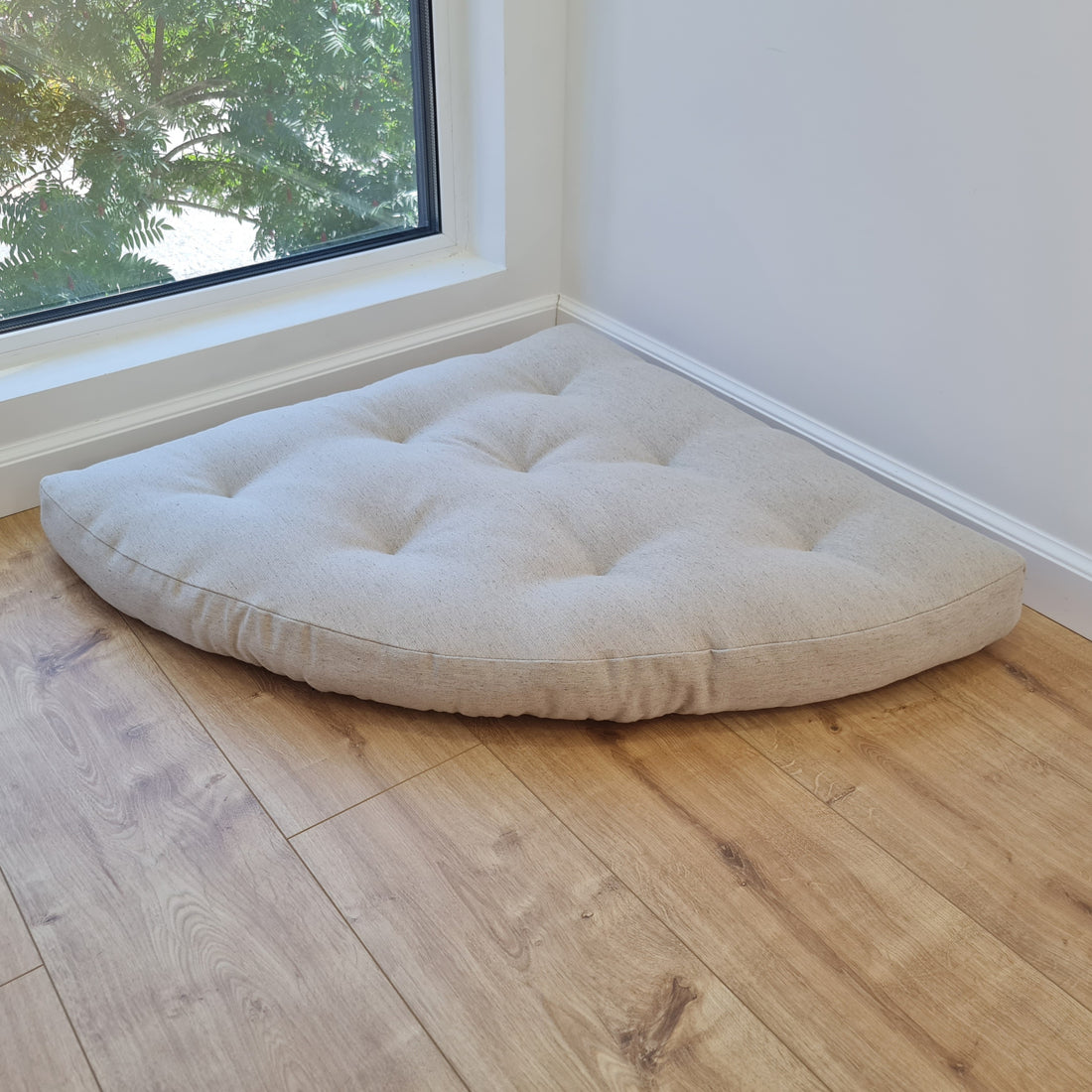 Hemp Reading nook cushion Hemp fiber in non-dyed linen fabric / Floor cushion / Window cushion custom made size