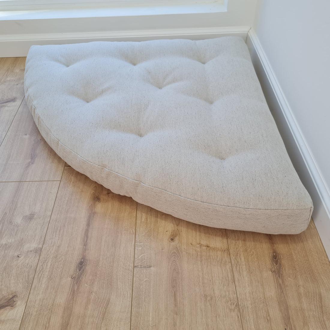 Hemp Reading nook cushion Hemp fiber in non-dyed linen fabric / Floor cushion / Window cushion custom made size