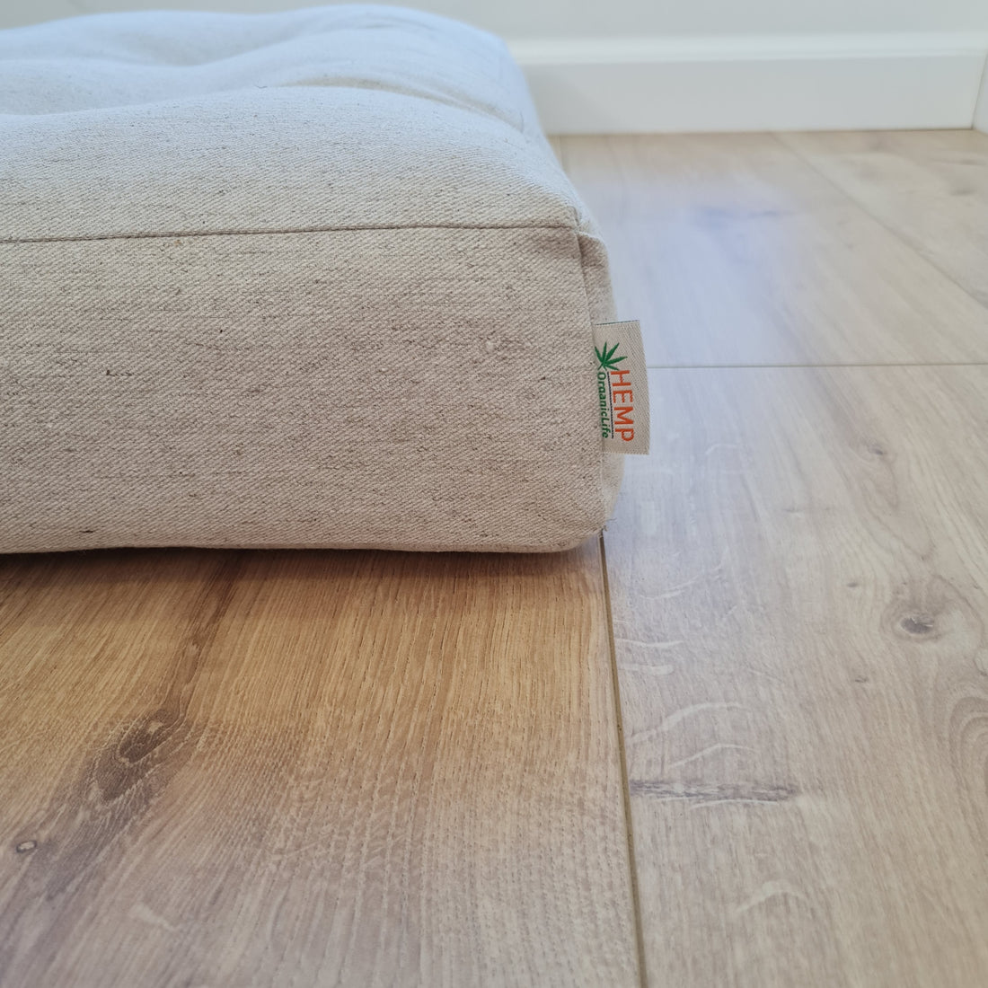 Hemp Reading nook cushion Hemp fiber in non-dyed linen fabric / Floor cushion / Window cushion custom made size