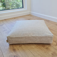 Hemp cushion with removable cover Hemp fiber filling in cotton fabric with linen cover Floor cushion custom made size