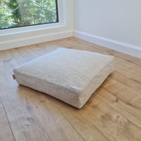 Hemp cushion with removable cover Hemp fiber filling in cotton fabric with linen cover Floor cushion custom made size