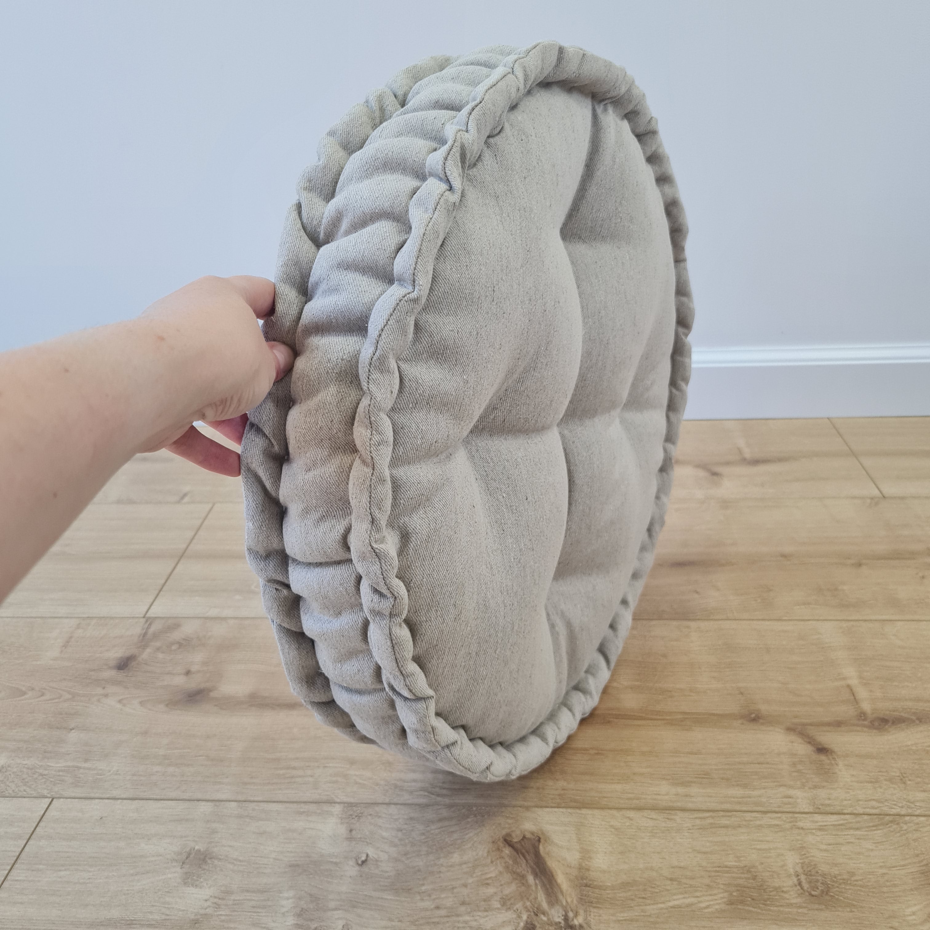 Round Hemp Cushion filled Hemp Fiber in natural non-dyed Linen fabric organic Floor Chair cushion Meditation pillow custom made size