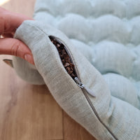 Linen Buckwheat floor cushion Zabuton Organic pillow buckwheat hulls / pillow seat/Meditation Yoga /Natural