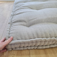27" x 48" (68 x 122 cm) Hemp Floor cushion with organic hemp fiber filling in natural non dyed linen fabric / floor pillow /Meditation Yoga