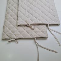 Hemp Linen pillow cover quilted by HEMP Organic fiber in natural non-dyed linen or hemp fabric with ties