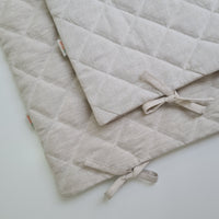 Hemp Linen pillow cover quilted by HEMP Organic fiber in natural non-dyed linen or hemp fabric with ties