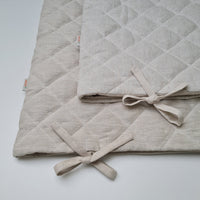Hemp Linen pillow cover quilted by HEMP Organic fiber in natural non-dyed linen or hemp fabric with ties