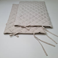 Hemp Linen pillow cover quilted by HEMP Organic fiber in natural non-dyed linen or hemp fabric with ties