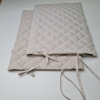 Hemp Linen pillow cover quilted by HEMP Organic fiber in natural non-dyed linen or hemp fabric with ties