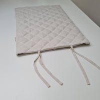 Hemp Linen pillow cover quilted by HEMP Organic fiber in natural non-dyed linen or hemp fabric with ties