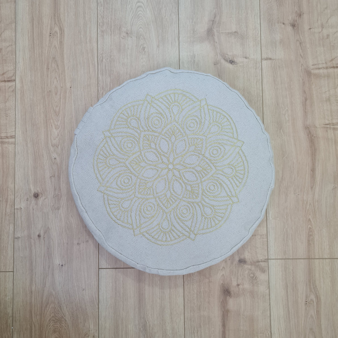 D16.5"x3.15"(42x8cm) Embroidery linen Zafu with cotton linner floor cushion with Buckwheat hulls /Organic Meditation cushion