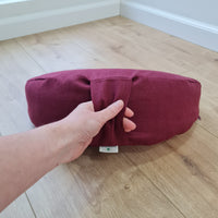 Linen cresсent cushion filled Wool filler Yoga Meditation Crescent pillow