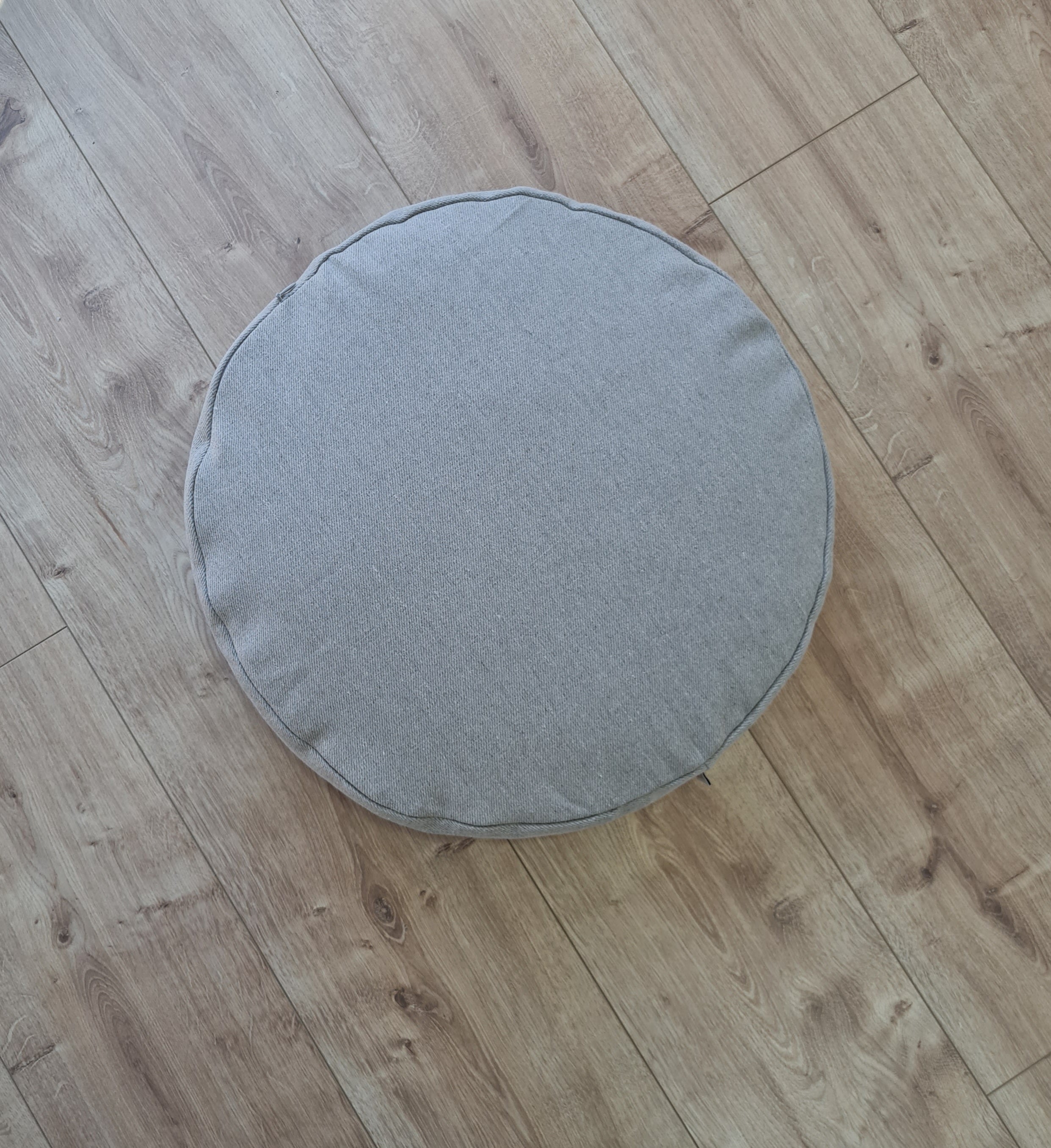 Round Hemp cushion with removable cover Hemp fiber filling in cotton fabric with linen non-dyed cover Floor cushion custom made size