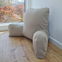 Hemp back cushion filled organic hemp fiber filling with natural linen removable zippered cover