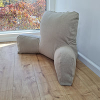 Hemp back cushion filled organic hemp fiber filling with natural linen removable zippered cover