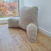 Hemp back cushion filled organic hemp fiber filling with natural linen removable zippered cover