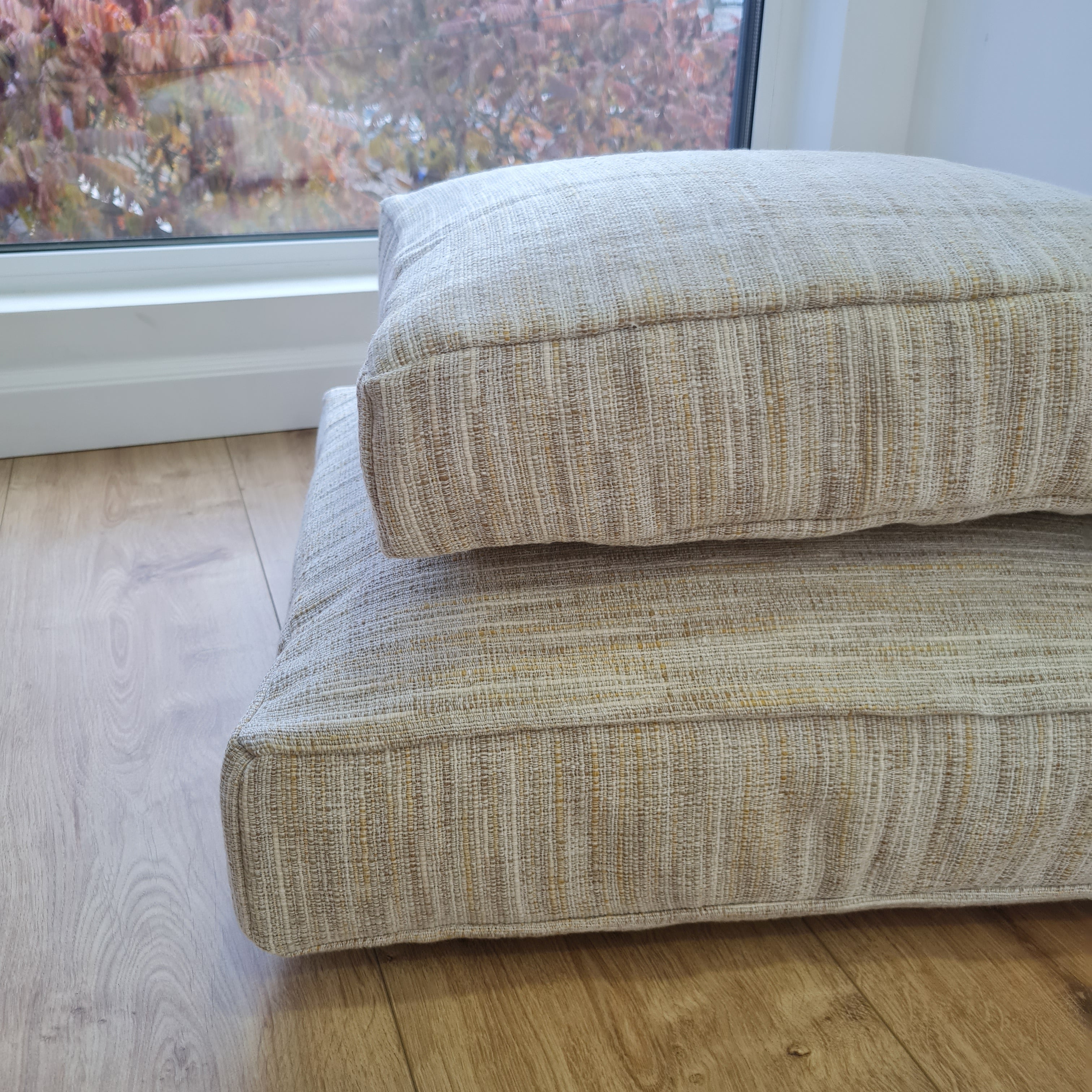 Hemp cushion with removable cover Hemp fiber filling in cotton fabric with linen cover Floor cushion custom made size