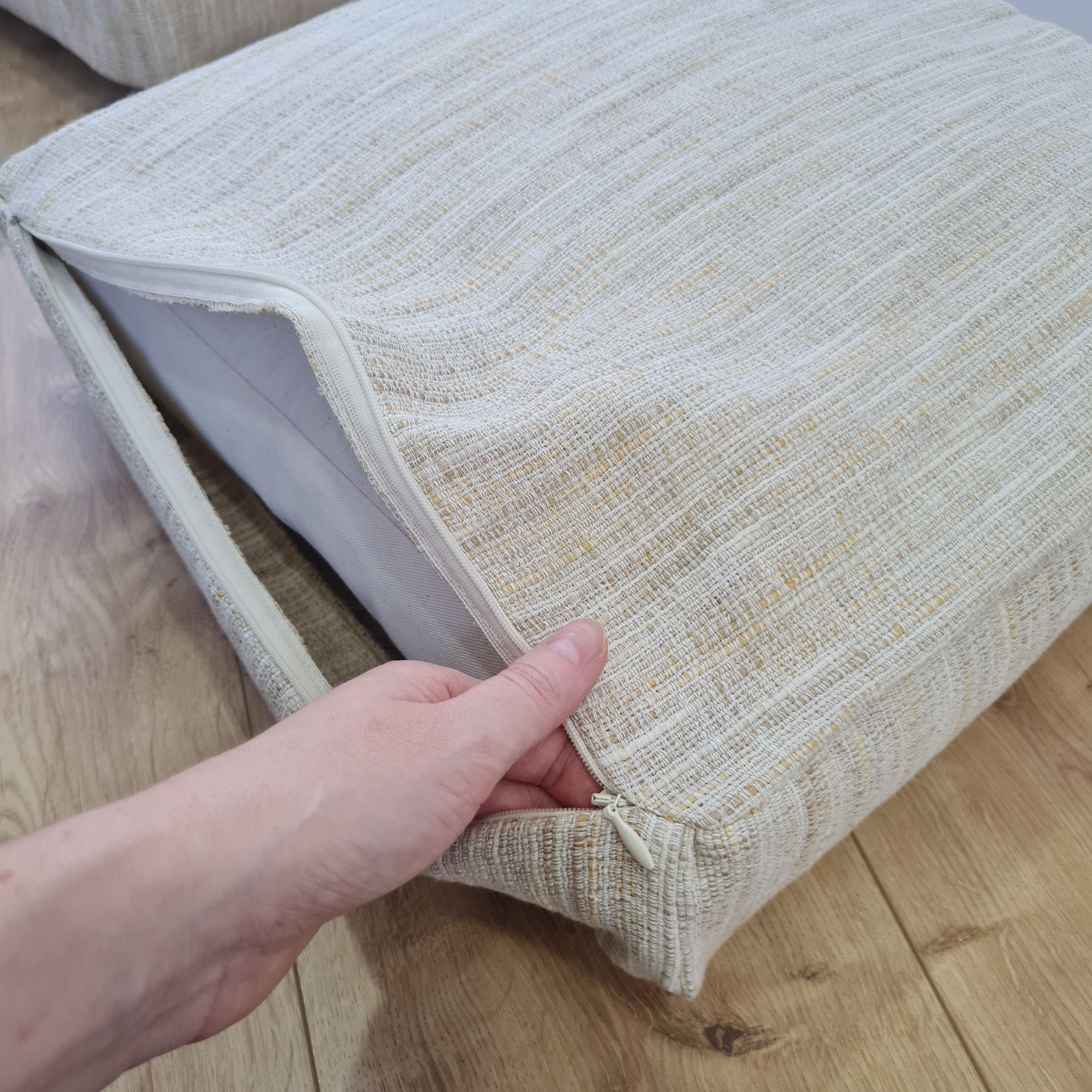 Hemp cushion with removable cover Hemp fiber filling in cotton fabric with linen cover Floor cushion custom made size