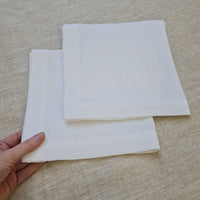 16" / 2 pcs White Linen Napkins, Cloth napkins set, Fabric napkins wedding bulk, Table linens