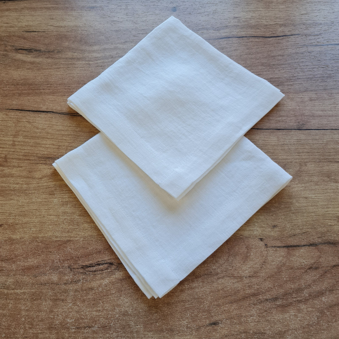 16" / 2 pcs White Linen Napkins, Cloth napkins set, Fabric napkins wedding bulk, Table linens