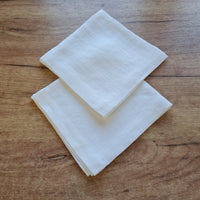 16" / 2 pcs White Linen Napkins, Cloth napkins set, Fabric napkins wedding bulk, Table linens