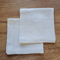 16" / 2 pcs White Linen Napkins, Cloth napkins set, Fabric napkins wedding bulk, Table linens