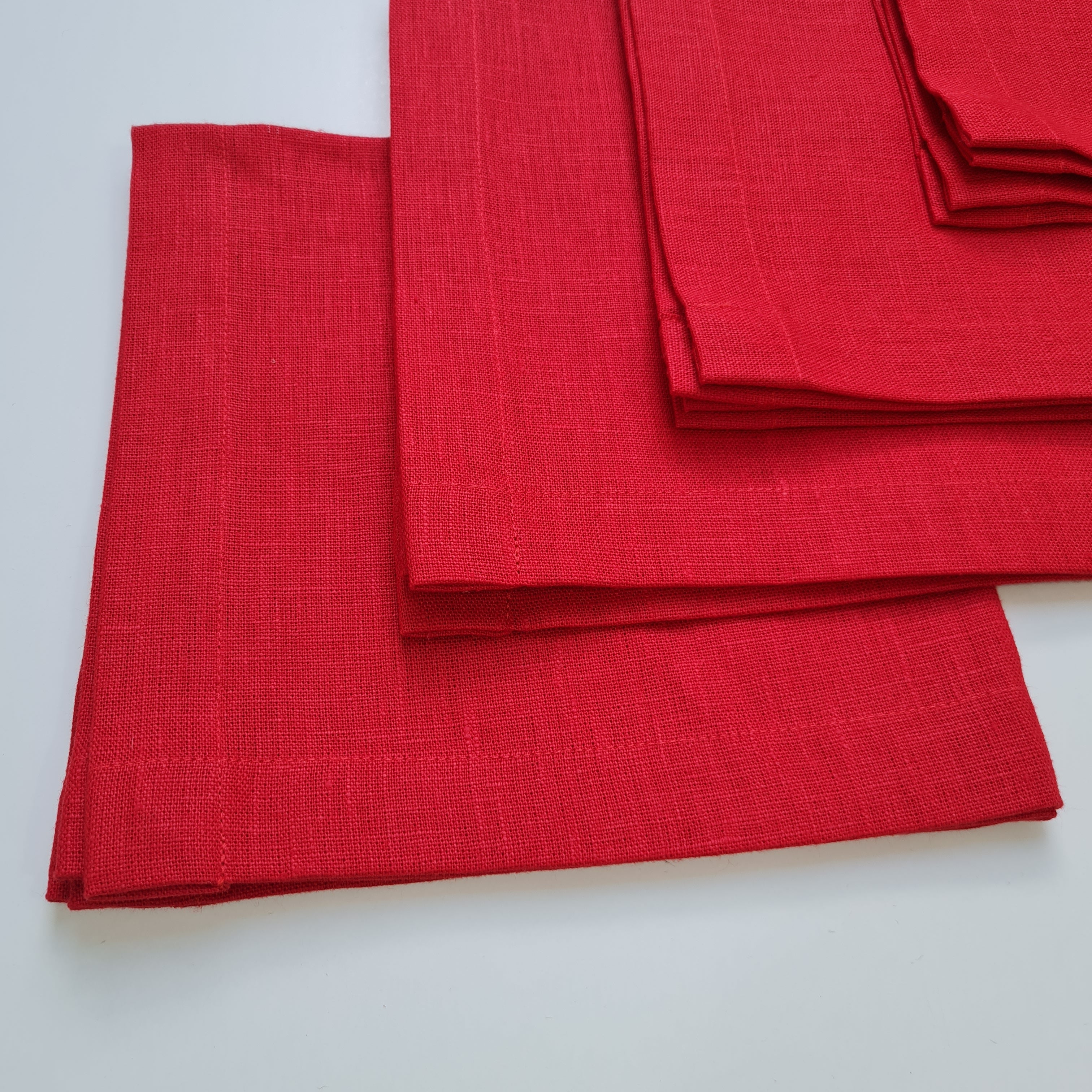 Set of 4 pcs Linen Napkins Red / Green Custom order napkins Cloth napkins set Table linens