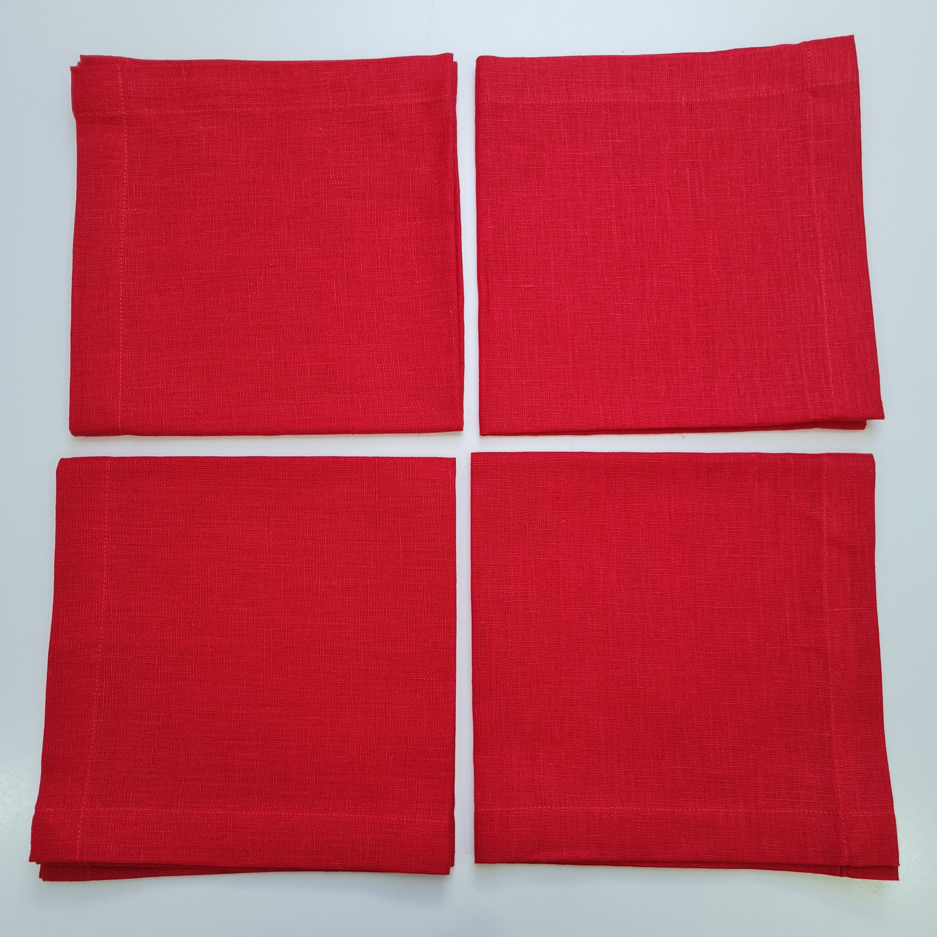 Set of 4 pcs Linen Napkins Red / Green Custom order napkins Cloth napkins set Table linens